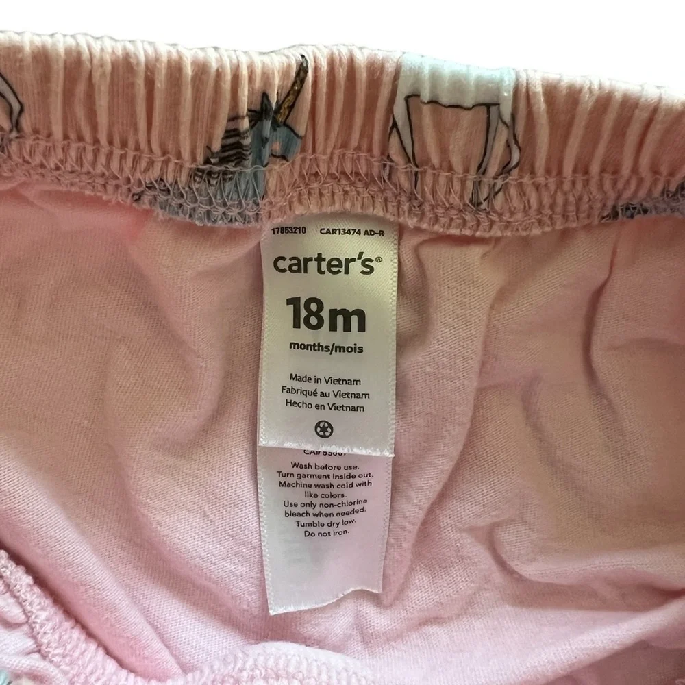 Carters 18-24 months pink unicorn skirt with attached undies